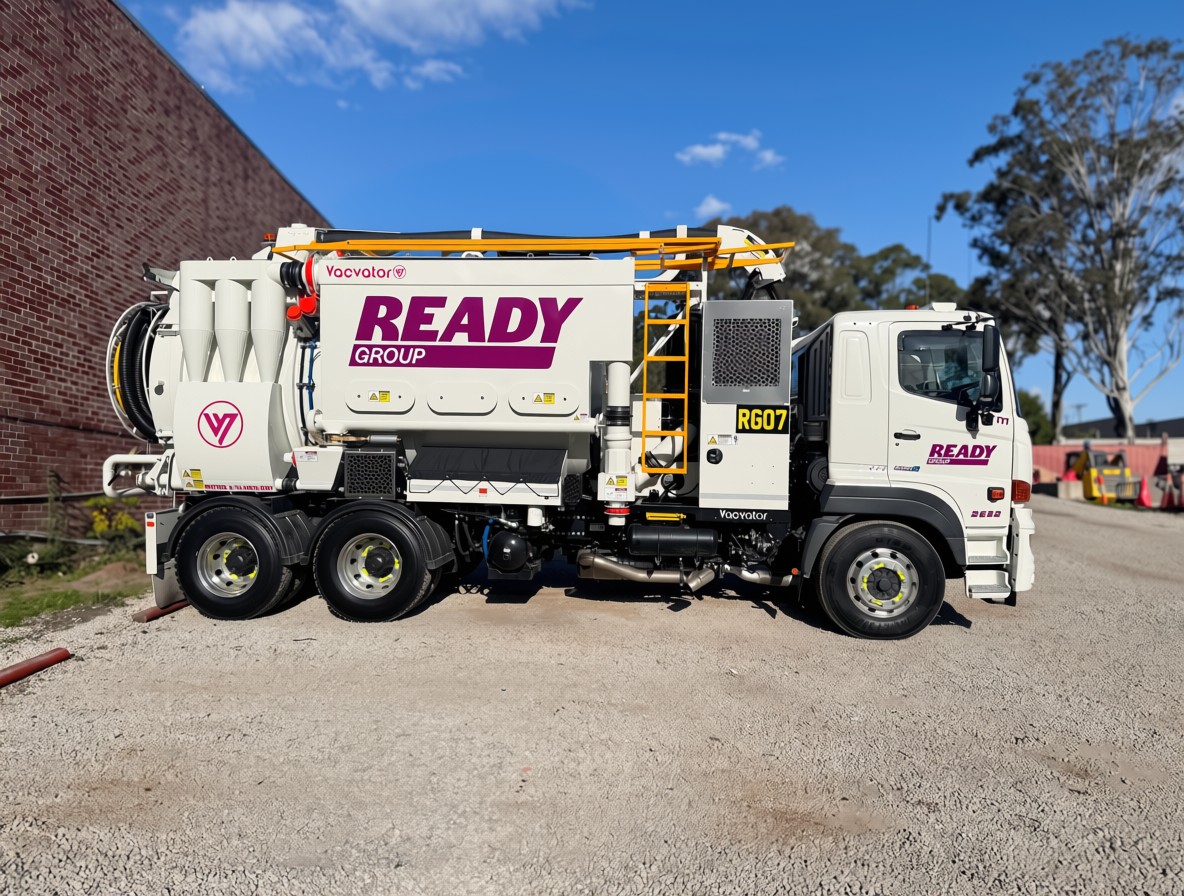 Ready Group combination dry vac and hydro excavation truck, side view